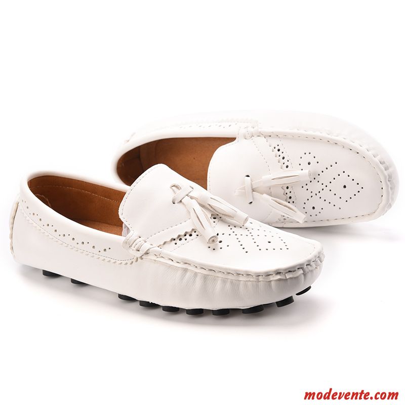 Chaussures Mocassins Confort Pas Cher Blanc Violet Mc23555