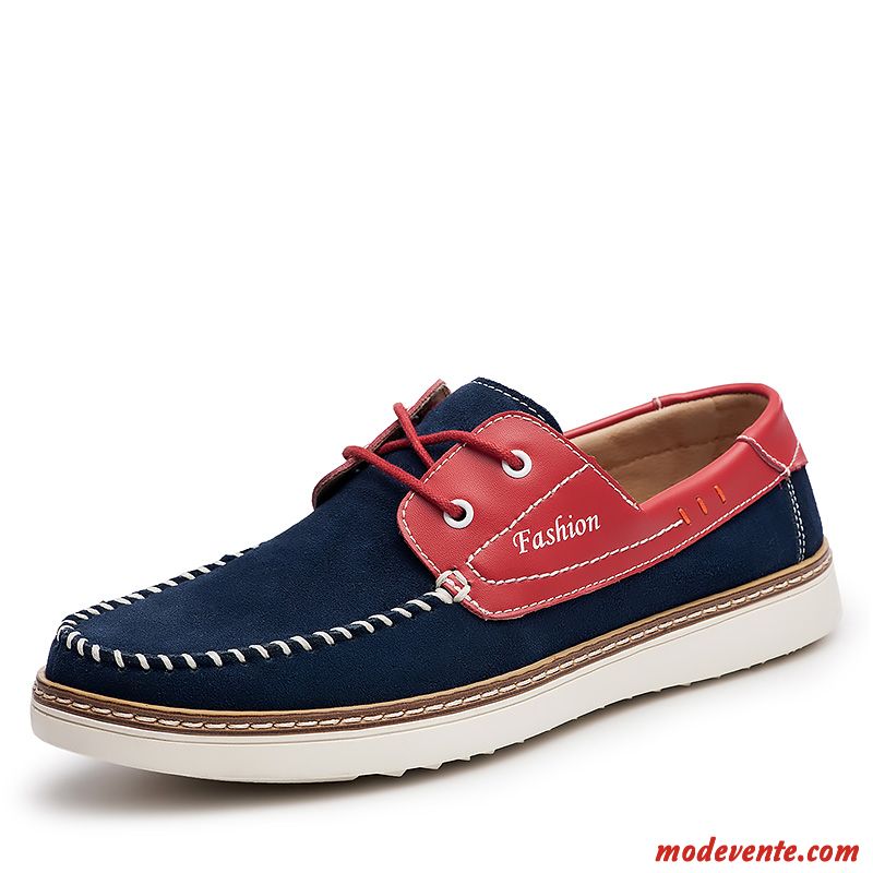 Chaussures Mocassins Confort Pas Cher Bleu Marin Tomate Mc23273