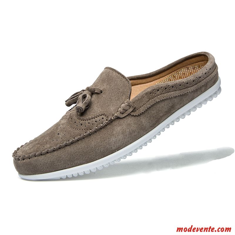 Les Chaussures Mocassin Homme Gris Fumé Blanc D'huître Mc23563