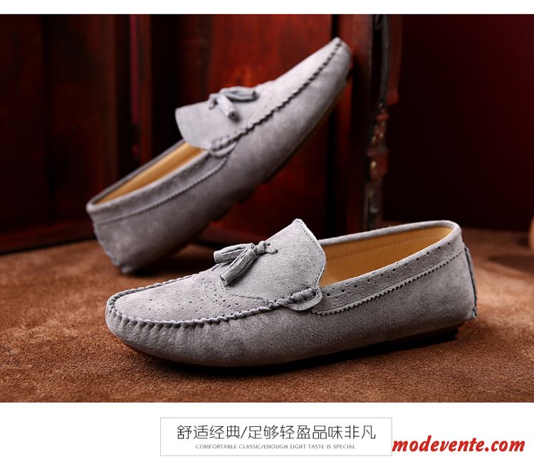 Mocassin Beige Homme Chaussure Steelblue Kaki Mc23327