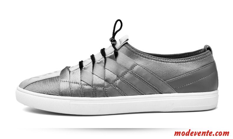 Mocassin Cuir Noir Homme Argent Marine Mc22670