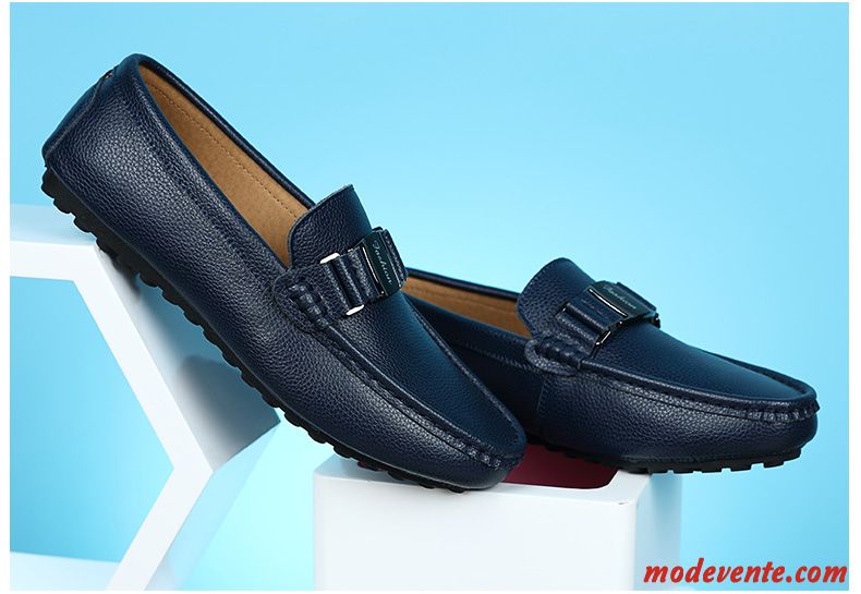 Mocassin En Cuir Homme Ivoire Crème Mc23106