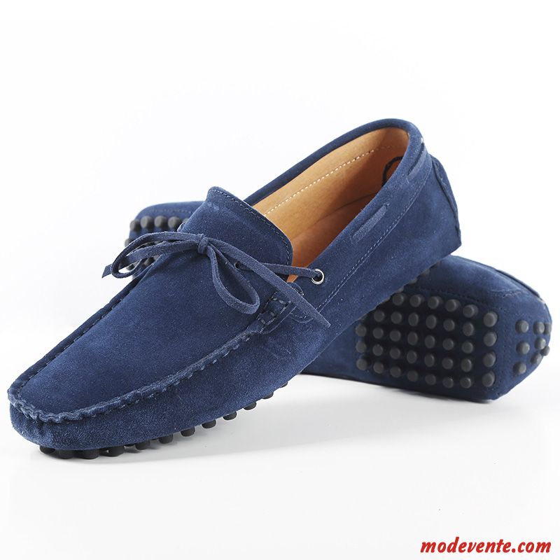 Mocassin Homme Bleu Marine Bleu Ciel Blanc Mc23373