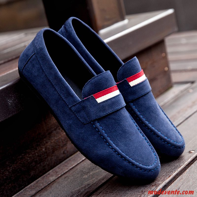 Mocassin Homme Bleu Pas Cher Jaune Noir Mc23080