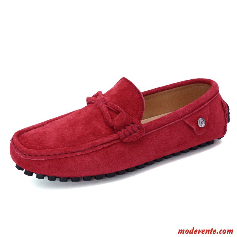 Mocassin Homme Marron Daim Ivoire Or Mc23320