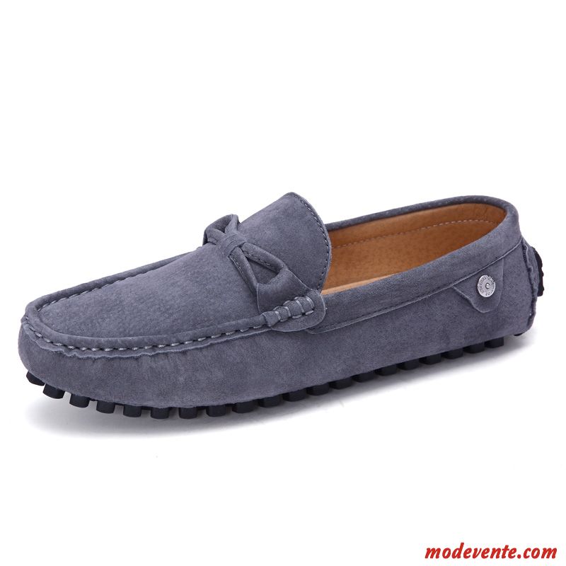 Mocassin Homme Marron Daim Ivoire Or Mc23320