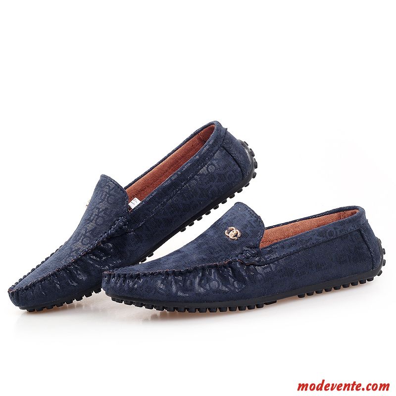 Mocassin Pas Cher Homme Chocolat Poudre Bleue Mc23275