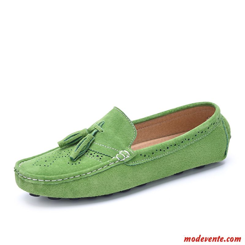 Mocassins Cuir Homme Pas Cher Vert Mousse Bronzer Mc23242