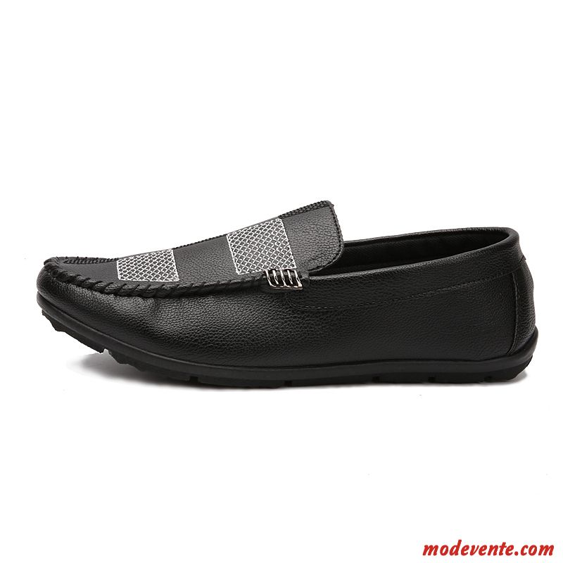 Mocassins Cuir Pas Cher Homme Gris Fumé Violet Mc23527