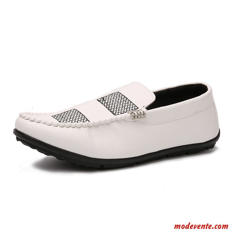 Mocassins Cuir Pas Cher Homme Gris Fumé Violet Mc23527