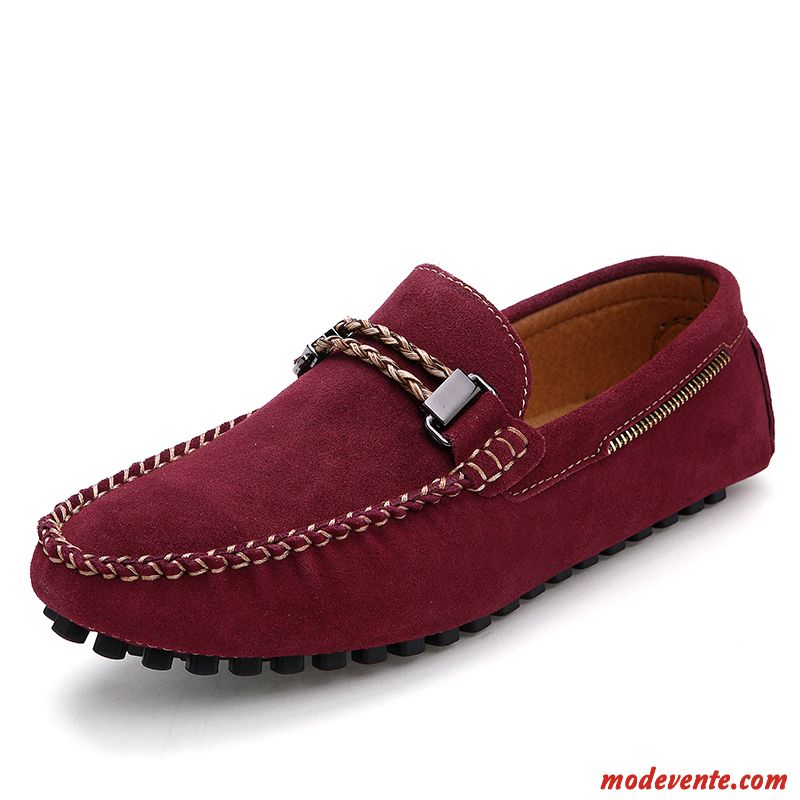 Mocassins Homme Cuir Noir Vendre Rose Choquant Rosybrown Mc23483