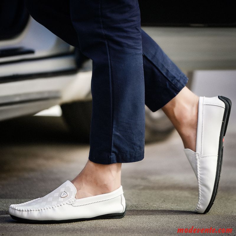 Mocassins Mode Homme Pas Cher Rubine Blanc Mc23011