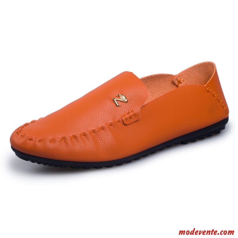 Mocassins Sandales Cuir Pas Cher Bleu Sandybrown Mc23099