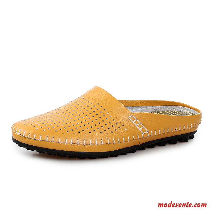 Sandales Mocassins Cuir Naturel Steelblue Argent Mc23544