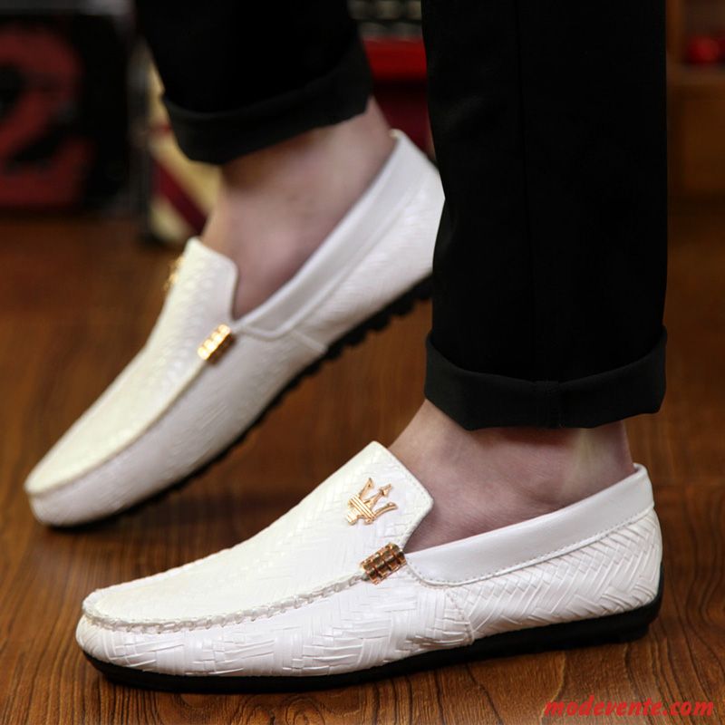 Vente Mocassins Homme Peachpuff Blanc Mc23134