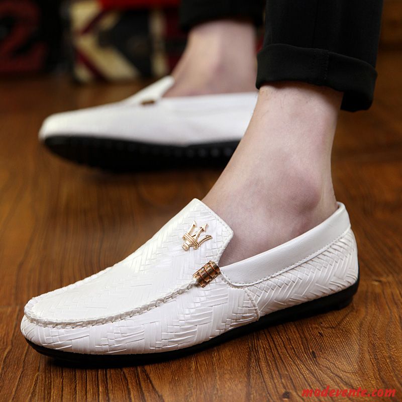 Vente Mocassins Homme Peachpuff Blanc Mc23134